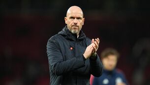 <p>Manchester United manager Erik ten Hag applauds the fans following his side's Premier League defeat to Spurs at Old Trafford. Picture: PA/Martin Rickett</p>