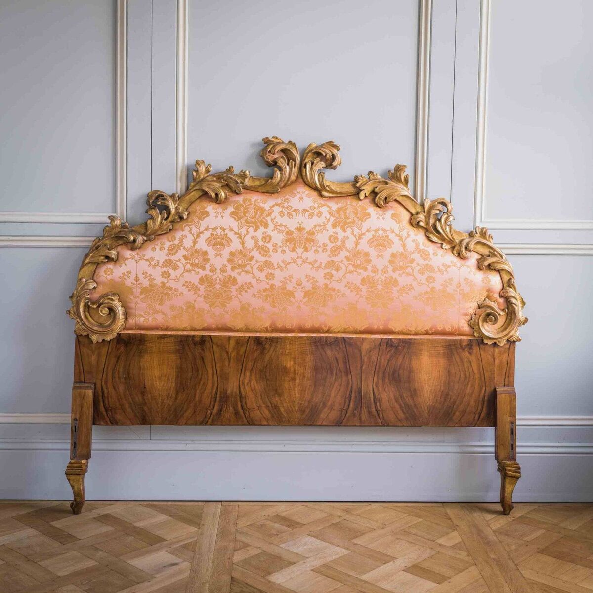 This late 19th-century headboard in rococo style by La Maison, London, features scrolled, hand-carved, acanthus leaves and water gilding; €5600, lamaisonlondon (ships to Ireland). This late 19th-century headboard in rococo style by La Maison, London, features scrolled, hand-carved, acanthus leaves and water gilding; €5600, lamaisonlondon (ships to Ireland).
