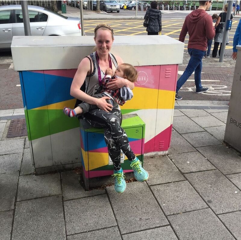 Aideen O'Donovan, breastfeeding son Lachlan