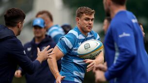 <p>READY FOR ACTION: Garry Ringrose during Leinster Rugby squad on Monday. Picture: ©INPHO/Ben Brady</p>