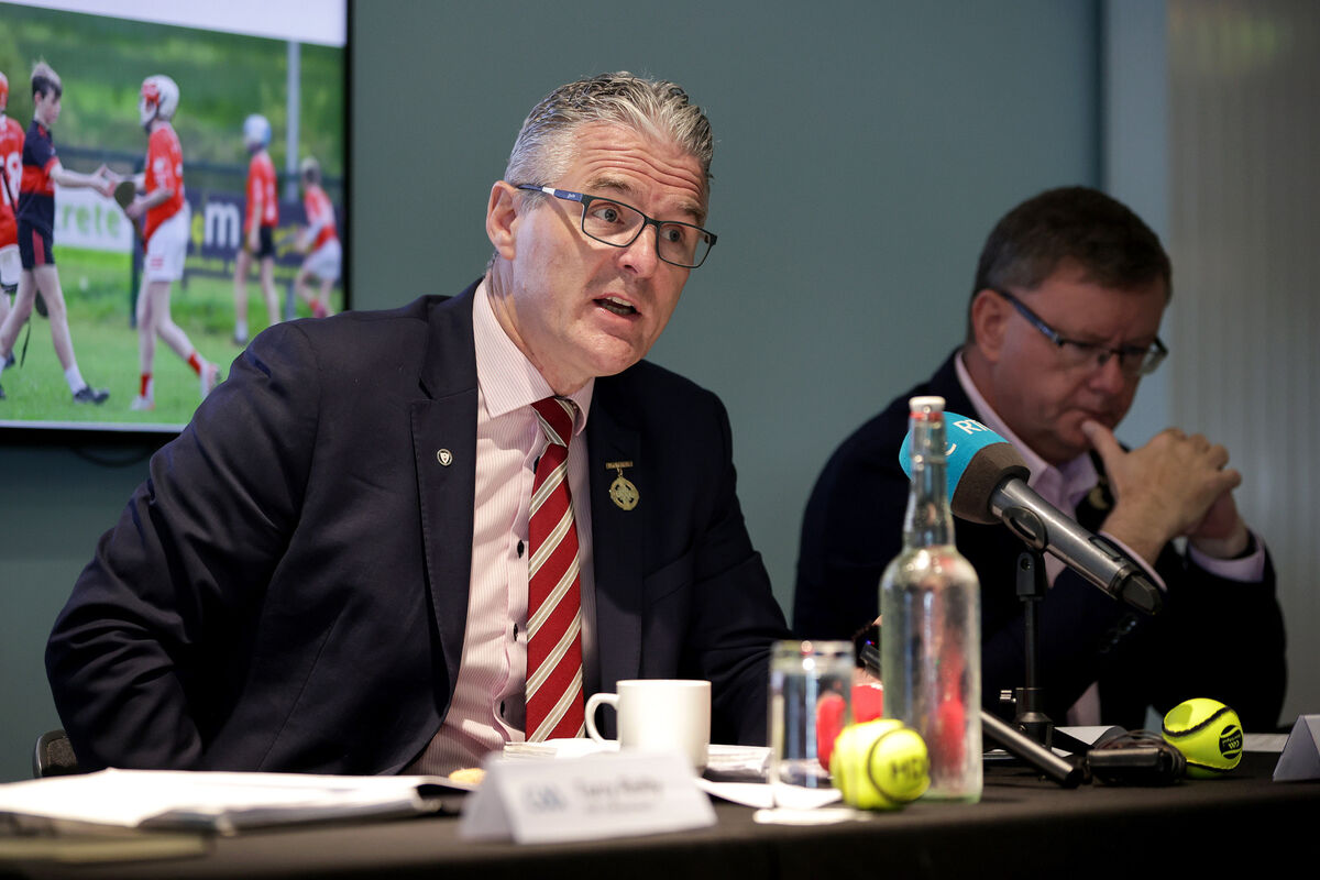 Jarlath Burns speaking at a Hurling Development Committee Media Briefing Jarlath Burns speaking at a Hurling Development Committee Media Briefing