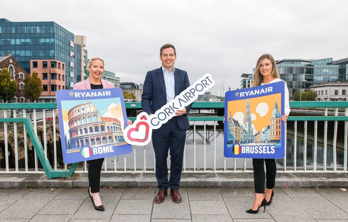  Pictured at the announcement of the Ryanair winter schedule in Cork were (from L-R) Tara Finn; Head of Aviation Business Development &amp; Communications, Cork Airport, Roy O'Driscoll, Deputy Managing Director, Cork Airport and Jade Kirwan, Head of Communications, Ryanair. Picture: David Creedon