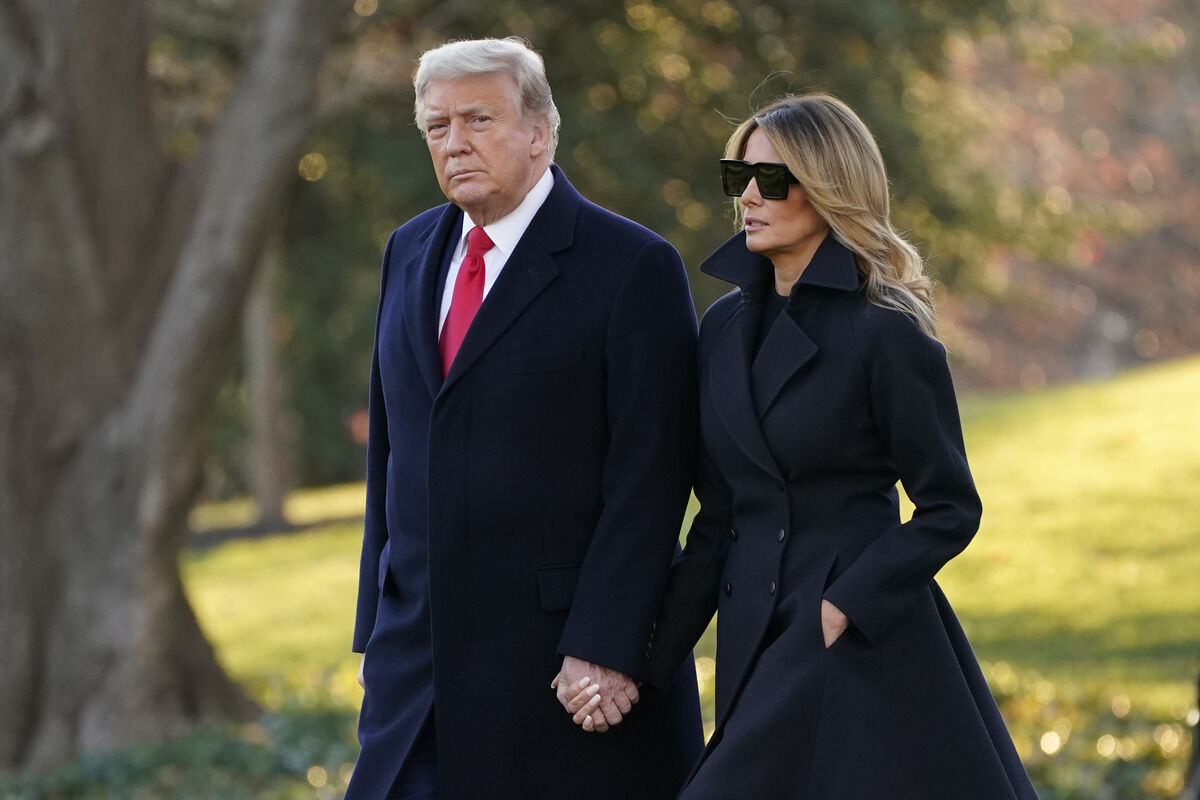 Former US President Donald Trump and first lady Melania Trump walk to board Marine One on the South Lawn of the White House, Wednesday, Dec. 23, 2020, in Washington. Former US President Donald Trump and first lady Melania Trump walk to board Marine One on the South Lawn of the White House, Wednesday, Dec. 23, 2020, in Washington.