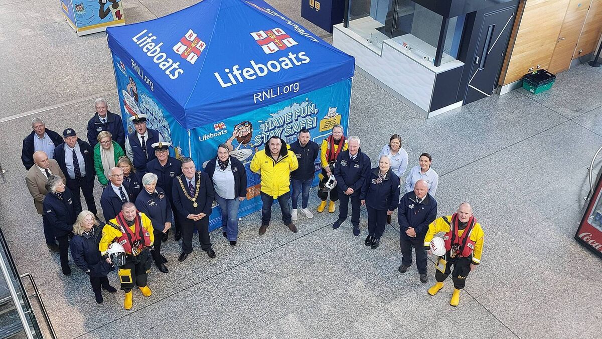 Cllr Dan Boyle, Lord Mayor of Cork with RNLI volunteers at launch. Picture: RNLI