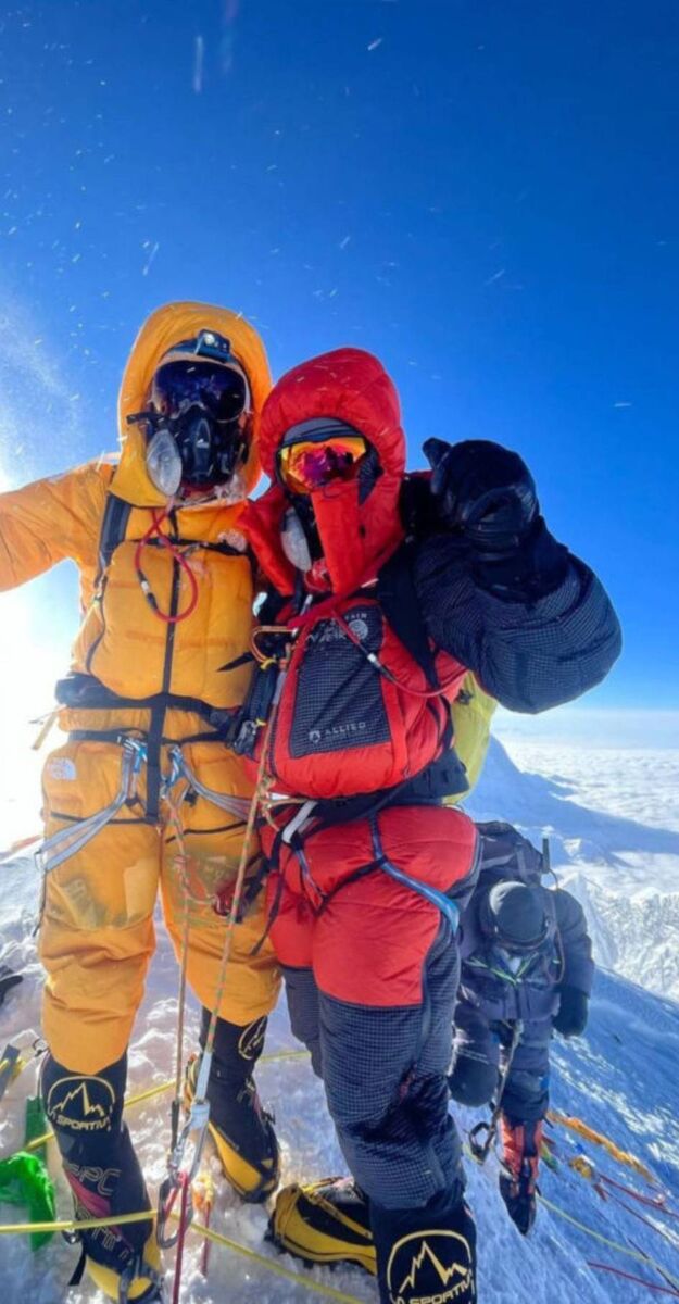 David Keating and Dubliner Mick Fortune on the summit. 
