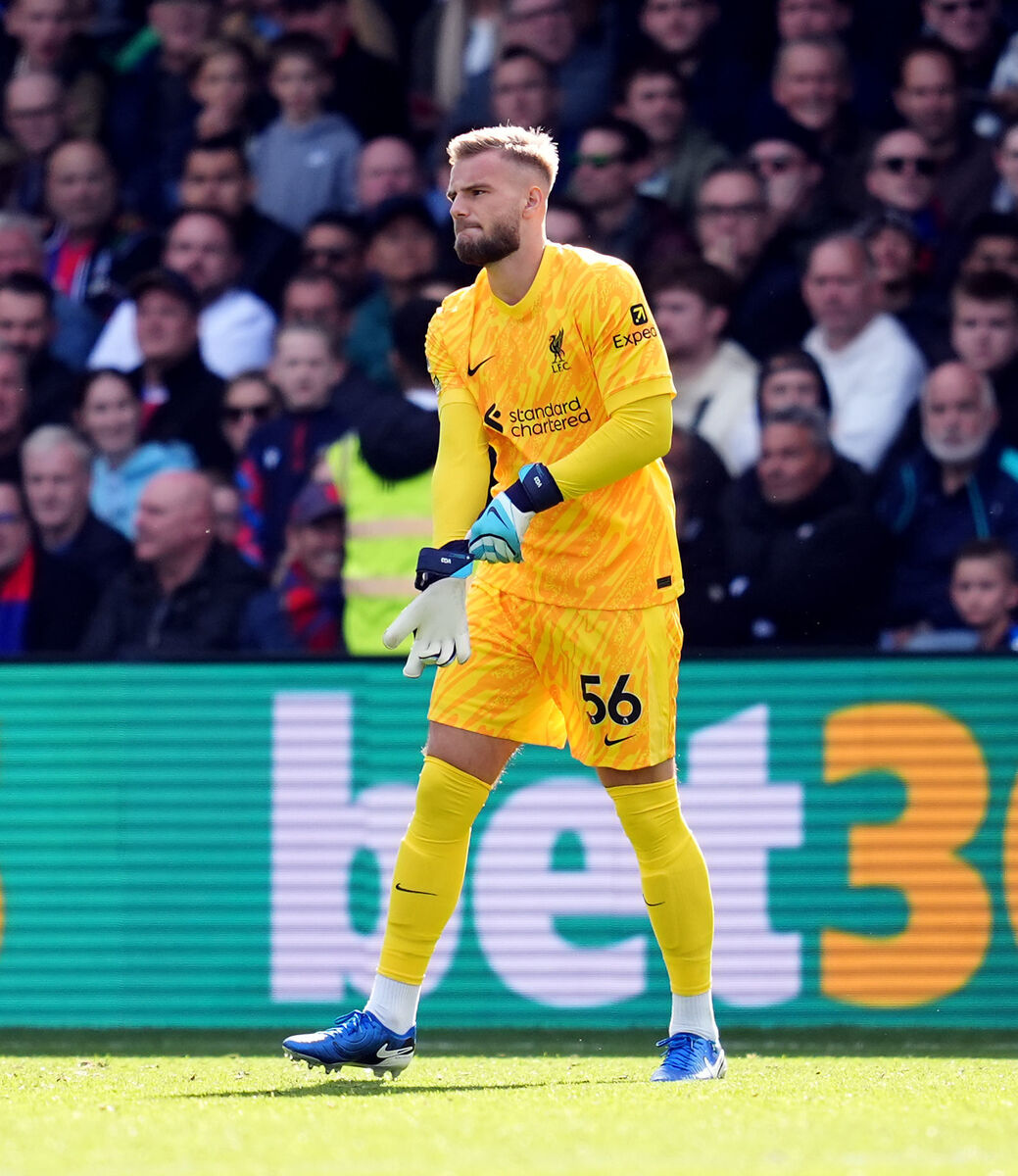 Liverpool goalkeeper Vitezslav Jaros comes on. Pic: Adam Davy/PA Wire. Liverpool goalkeeper Vitezslav Jaros comes on. Pic: Adam Davy/PA Wire.