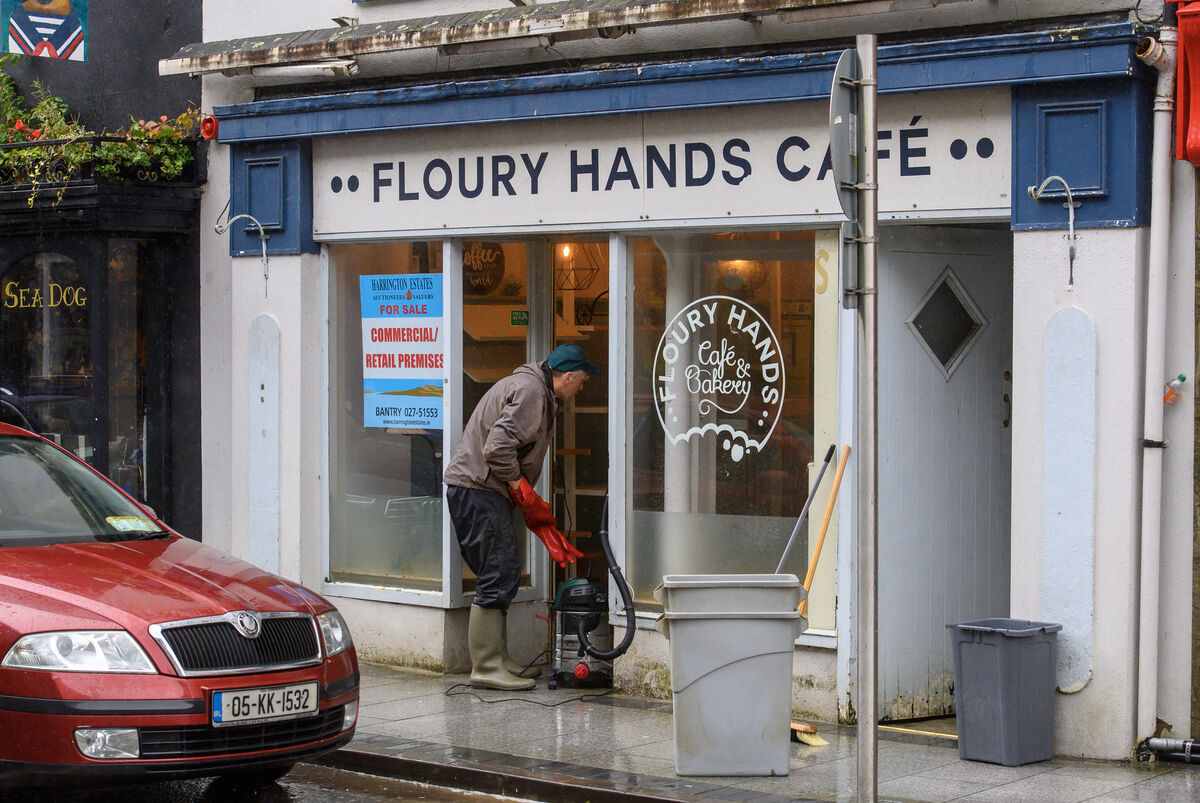 The clean up after flooding on Main St, Bantry, West Cork. Picture: Dan Linehan The clean up after flooding on Main St, Bantry, West Cork. Picture: Dan Linehan