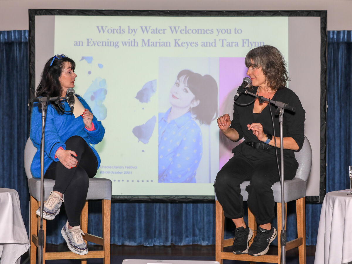 Marian Keyes and Tara Flynn on stage at the Trident for Kinsale Literary Festival. Picture: David Creedon Marian Keyes and Tara Flynn on stage at the Trident for Kinsale Literary Festival. Picture: David Creedon