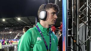 <p>David Colbert arrives ahead of the U20 Six Nations clash with France. Pic: Dan Sheridan/Inpho</p>