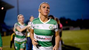 <p>Savannah McCarthy of Shamrock Rovers before the SSE Airtricity Women's Premier Division match against Athlone Town last month. Pic: Stephen McCarthy/Sportsfile</p>