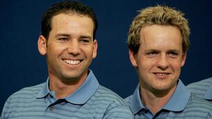 <p>REJOINING? Sergio Garcia (left) is considering becoming eligible again for the Ryder Cup, according to Europe captain Luke Donald. Picture: David Davies/PA</p>