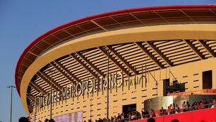 <p>MADRID, SPAIN - SEPTEMBER 29: A general view of Estadio Civitas Metropolitano, home of Atletico Madrid. It will henceforth be known as  Riyadh Air Metropolitan</p>