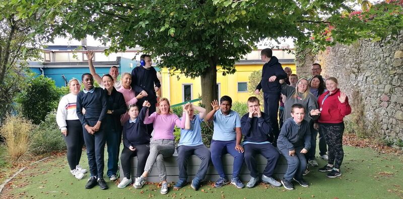 Some of the pupils and staff at Scoil Aislinn — they are delighted with the news of a very generous donation and have big plans for the money Some of the pupils and staff at Scoil Aislinn — they are delighted with the news of a very generous donation and have big plans for the money
