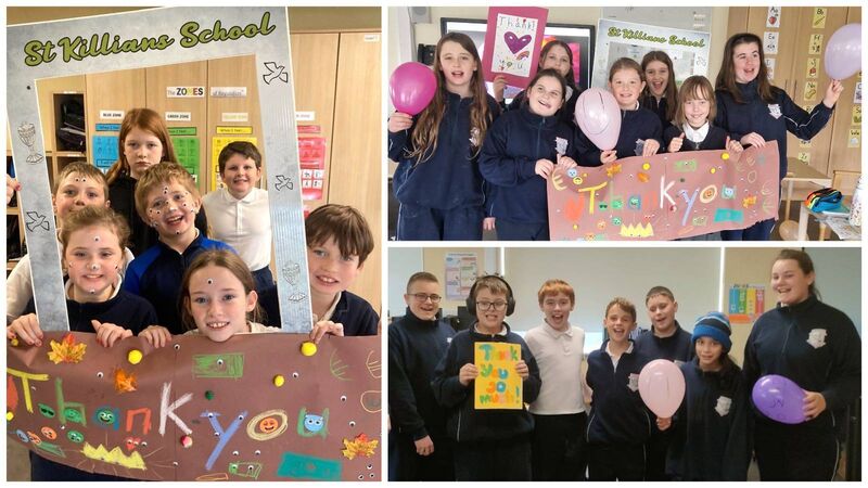 The children in St Killian's want to say "THANK YOU to the person who donated the money. We had a great Friday celebrating". The children in St Killian's want to say "THANK YOU to the person who donated the money. We had a great Friday celebrating".