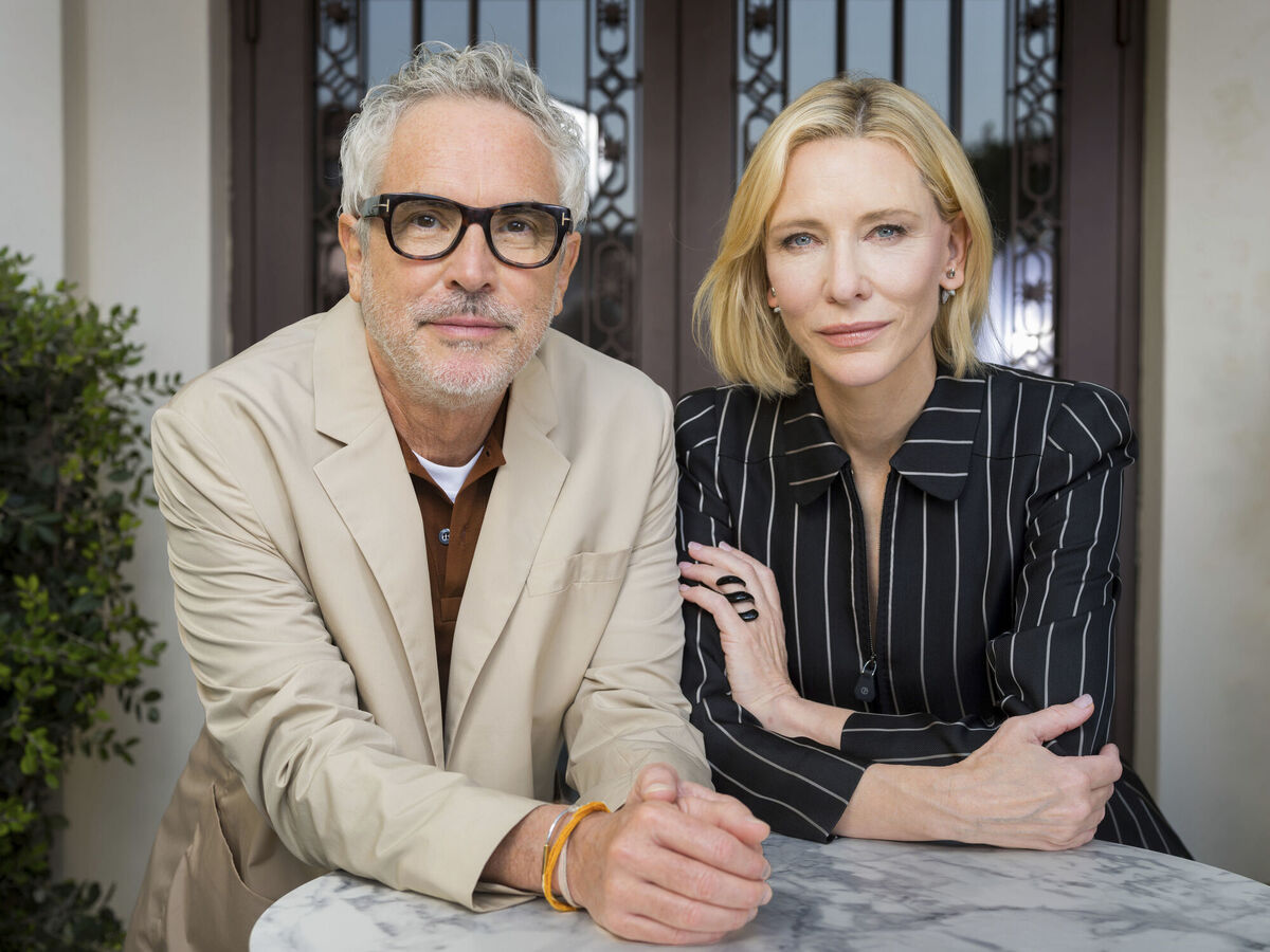 Alfonso Cuaron and Cate Blanchett ahead of the premiere of Disclaimer on Apple TV+ on October 11. Picture: Vianney Le Caer/AP Alfonso Cuaron and Cate Blanchett ahead of the premiere of Disclaimer on Apple TV+ on October 11. Picture: Vianney Le Caer/AP