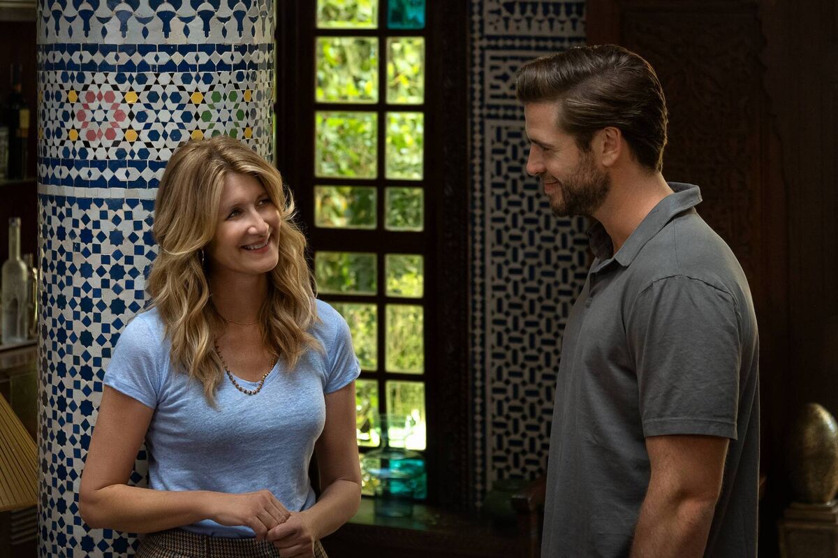 Laura Dern and Liam Hemsworth  in Lonely Planet, on Netflix.