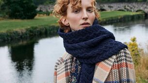 <p>‘Saoirse’ cashmere-blend coat, €649; ‘Caitlin’ Aran scarf, €45, Triona Design</p>