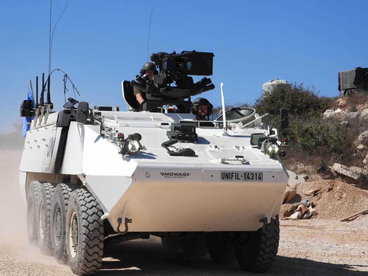 Irish troops on duty with the 124th Irish-Polish Battalion in Unifil, Lebanon, with members from the armed forces of Malta and Hungary. Picture: Defence Forces