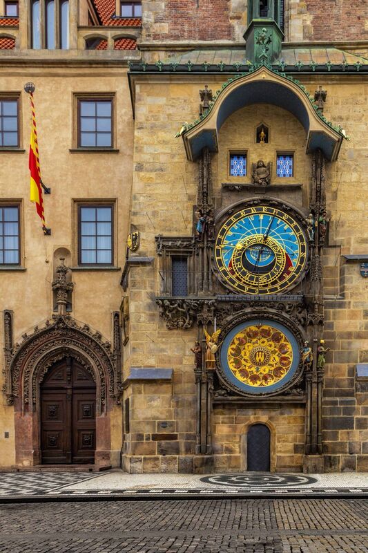Astronomical Clock in Prague's Old Town Square. Astronomical Clock in Prague's Old Town Square.