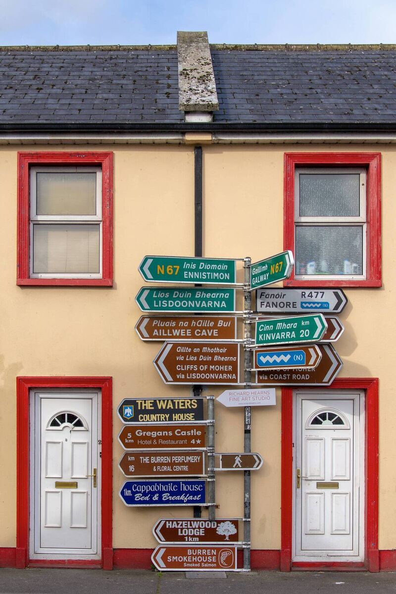 Road signs, along the Wild Atlantic Way Road signs, along the Wild Atlantic Way