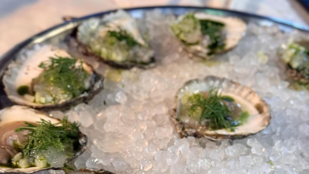 Robin Gill's Oysters with Oyster Cream & Pickled Dulse Mignonette
