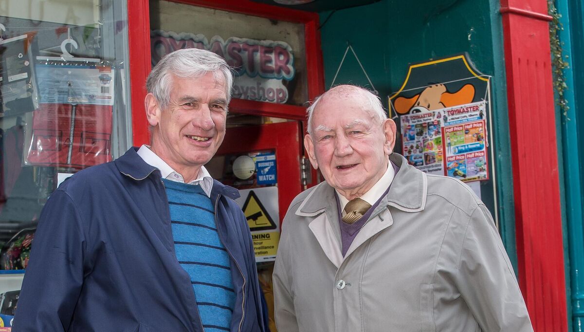 Mick Crotty and his brother Kieran on High Street in Kilkenny in 2017 before the Senior County Hurling Final between James Stephens and Dicksboro. Picture: Pat Moore