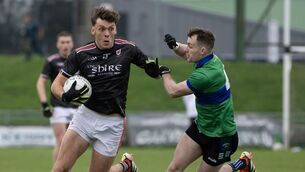 <p> East Kerry's David Clifford takes on Tomas O Suilleabhain of Dingle in the Kerry SFC semi-final. Photo: Domnick Walsh </p>