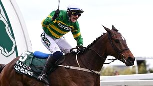 <p>REPEAT MISSION: I Am Maximus and Paul Townend win the Grand National at Aintree last April. 	Picture: Healy Racing </p>