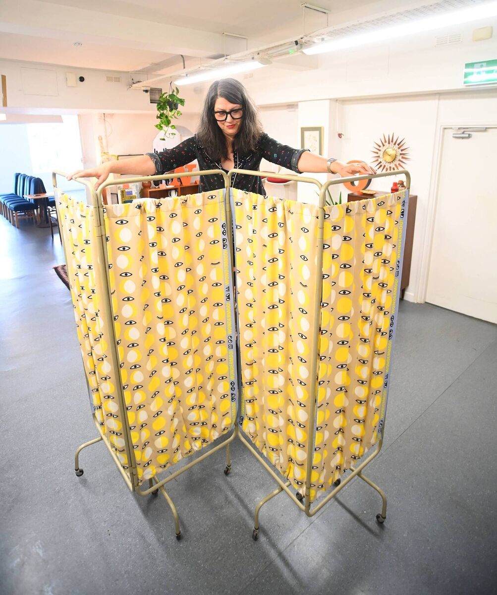 Fernanda Silva shows some of the wares.