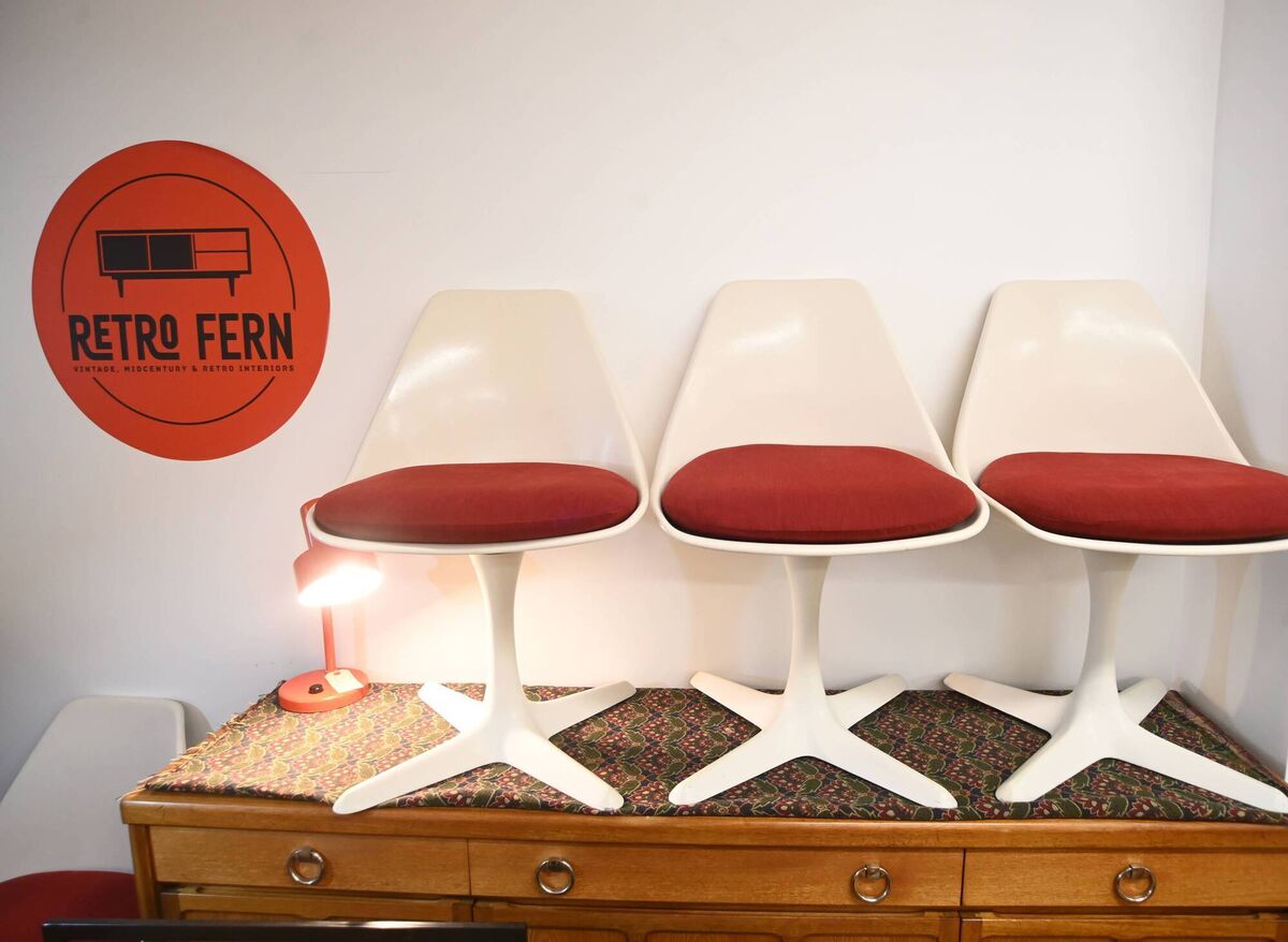 Tulip chairs, designed by Maurice Burke for Arkana Canada/US, at RetroFern Vintage, Midcentury and Retro Interiors at Quay Co-op, Cork. 