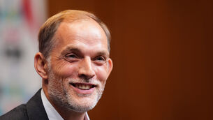 <p>ALL SMILES: Newly-appointed England head coach Thomas Tuchel during a press conference at Wembley Stadium. Picture: John Walton/PA</p>