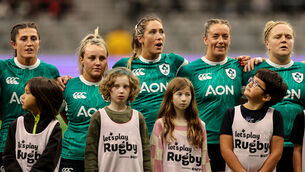 <p>STANDING TALL:  Ireland's Amee-Leigh Murphy Crowe, Aoife Dalton, Eimear Considine, Stacey Flood and Rebecca Rogers. Pic: INPHO/Travis Prior</p>