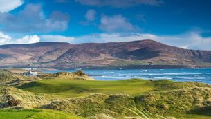 <p>The Par 3 17th at Waterville Golf in Kerry</p>