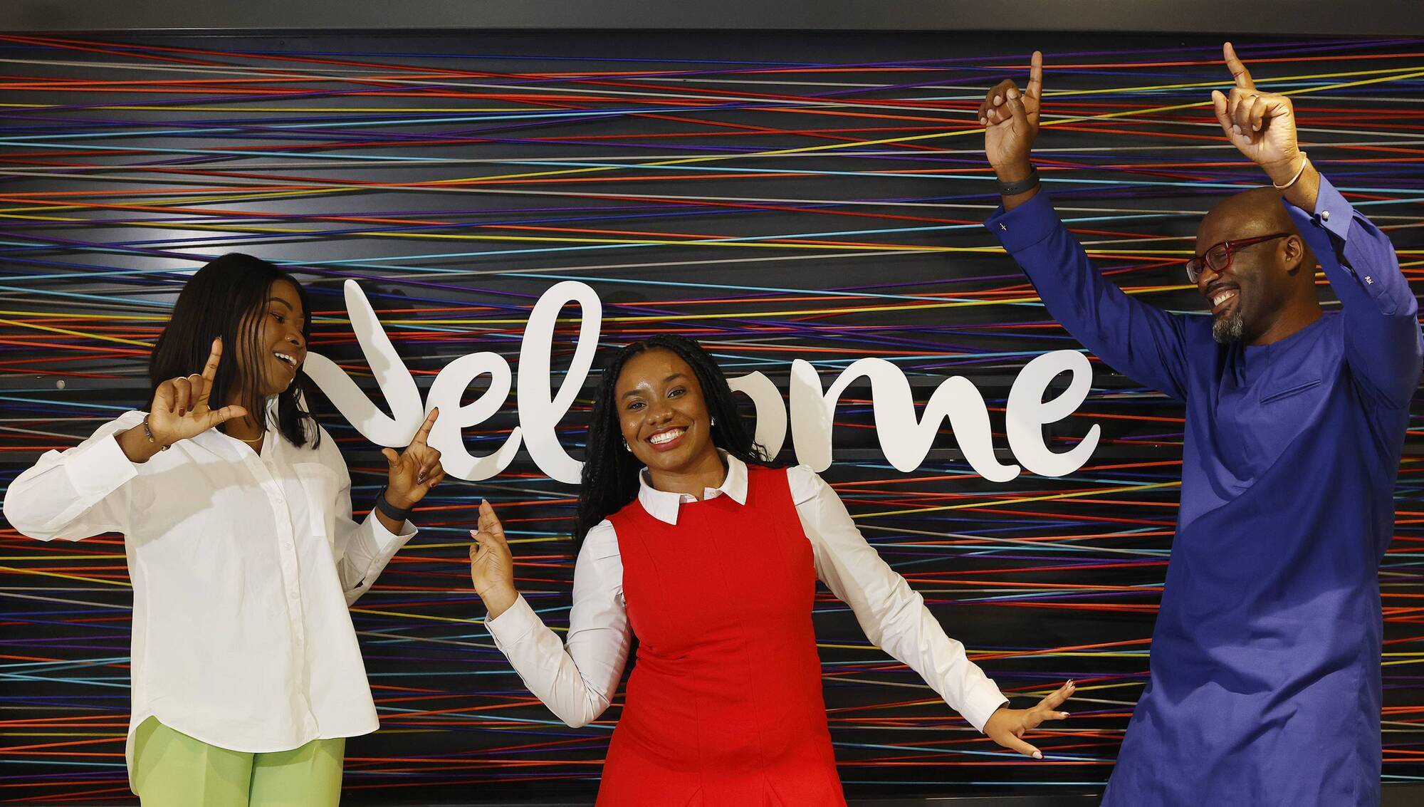 APNI President Edima Inyang, Daniella Atidigah and Andrew Monu LinkedIn Senior director of Marketing EMEA LATAM & Global Clients Program (Talent Solutions) at the APNI Career Day 2024 with LinkedIn, which took place at LinkedIn's EMEA & LATAM HQ in Dublin.  Photo: Julien Behel