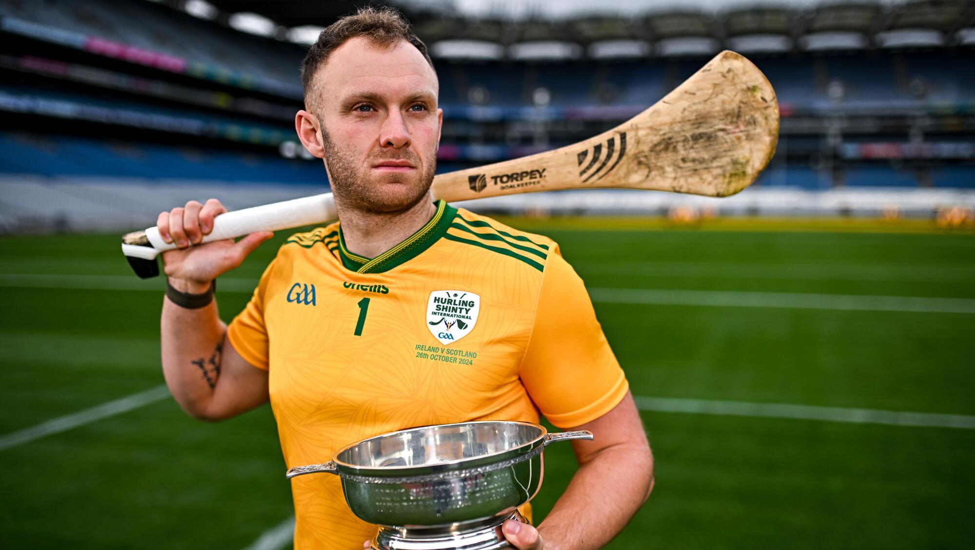 Enda Rowland putting his golf skills to use for upcoming hurling/shinty international