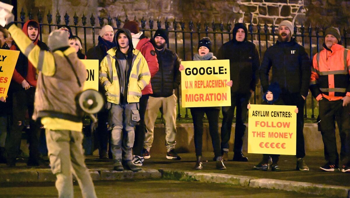 Derek Blighe, president of Ireland First, speaking at the anti-asylum seeker protest in Fermoy last year. Picture: Eddie O'Hare Derek Blighe, president of Ireland First, speaking at the anti-asylum seeker protest in Fermoy last year. Picture: Eddie O'Hare