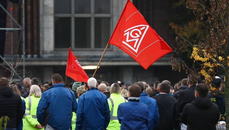 VW workers take part in a rally at the company's headquarters in Wolfsburg, Germany, on Monday. Picture: Liesa Johannssen/Bloomberg VW workers take part in a rally at the company's headquarters in Wolfsburg, Germany, on Monday. Picture: Liesa Johannssen/Bloomberg