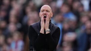 <p>DOOMED: Manchester United manager Erik ten Hag reacts during the Premier League against West Ham. Picture: John Walton/PA Wire.</p>