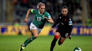<p>GROWING THE GAME: Ireland’s Denise O'Sullivan in action against Nino Bukhrikidze of Georgia. Picture: ©INPHO/Ryan Byrne</p>
