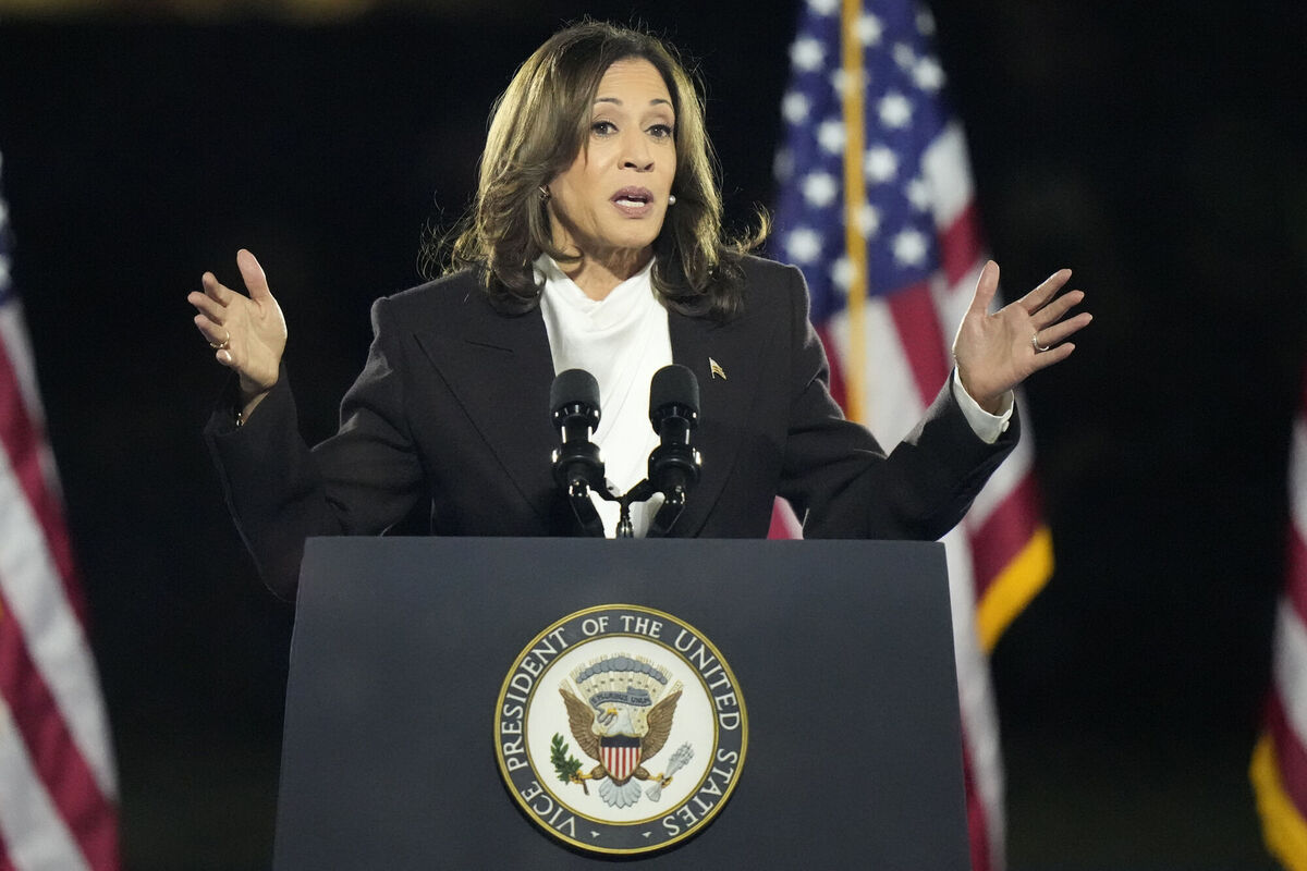 Democratic presidential nominee at a campaign event at the Ellipse near the White House in Washington DC on Tuesday. Picture: AP /Stephanie Scarbrough