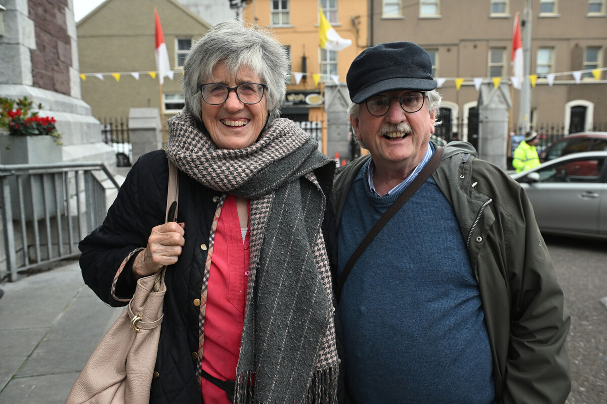  Sr Máire O'Donoghue and her brother Seán Dunne on their way to view the relics of St Bernadette of Lourdes at the Cathedral of St Mary and St Anne in Cork. Picture: Dan Linehan