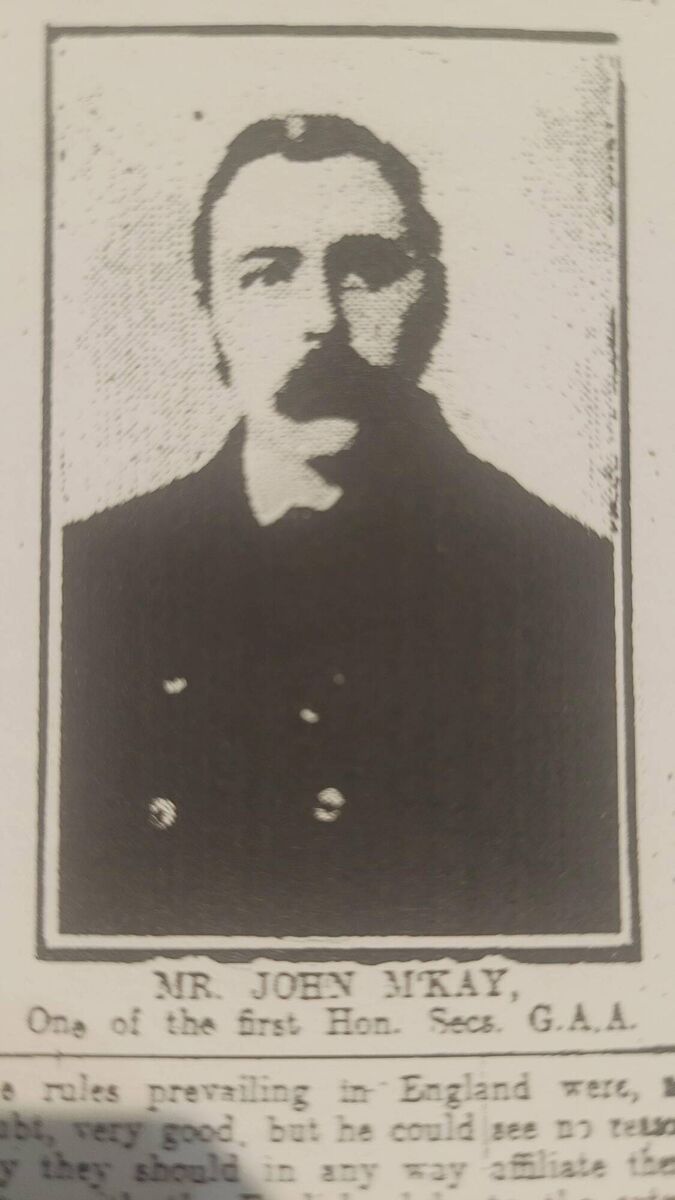 John McKay, the Cork Examiner reporter who was present at Hayes Hotel to chronicle the foundation of the GAA 140 years ago
