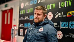 <p>Manager Damien Duff during a Shelbourne Media Conference at Tolka Park in Dublin. </p>