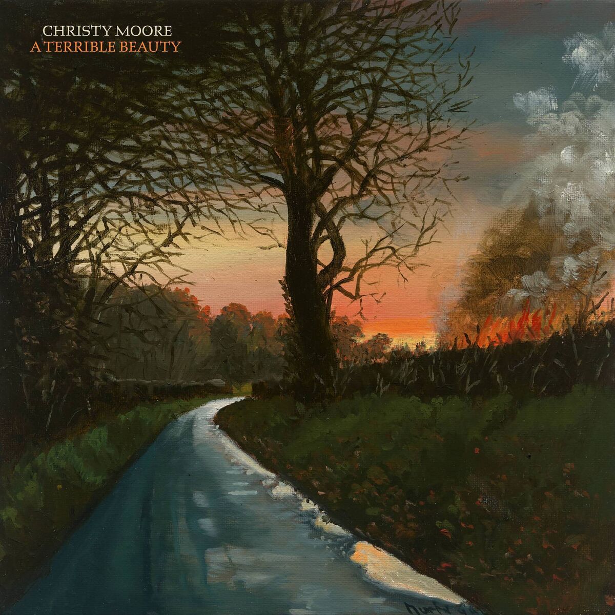 Christy Moore was nearly finished recording the new album when he saw Martin Gale’s painting 'A Terrible Beauty' at a gallery in Dublin with his wife: 'Straight away, I said to Val: ‘There’s the sleeve and album title’.