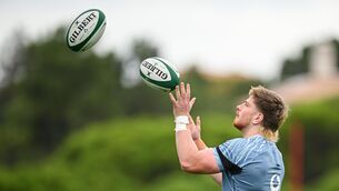 <p>STILL LEARNING: Joe McCarthy during an Ireland Rugby squad training session at The Campus in Quinta da Lago, Portugal. Pic: Seb Daly/Sportsfile</p>