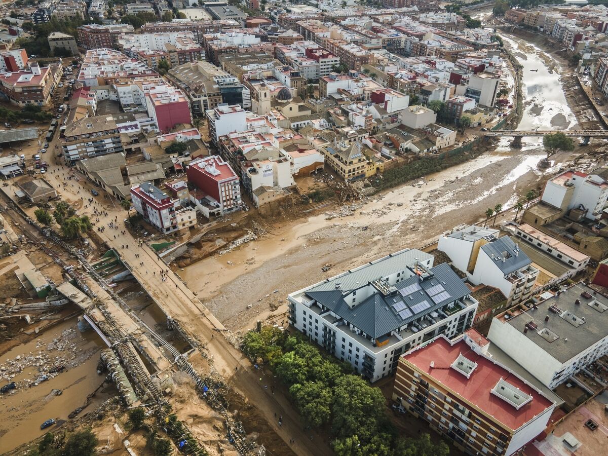 Mud covers the area in the aftermath of last Tuesday and early Wednesday storm that left hundreds dead or missing in Paiporta, on the outskirts of Valencia. Picture: AP/Angel Garcia