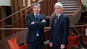<p>Deputy chief executive of Dalata Hotel Group Shane Casserly, with the company's chief executive Dermot Crowley. </p>