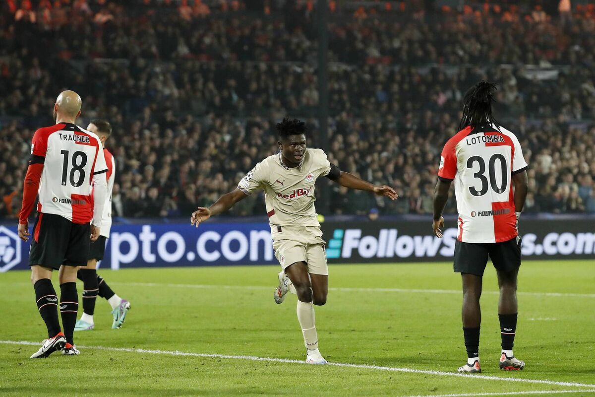 Karim Konate's brace helped RB Salzburg to a shock away win over Feyenoord