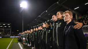 <p>Republic of Ireland head coach Eileen Gleeson and her backroom staff Photo by Stephen McCarthy/Sportsfile</p>