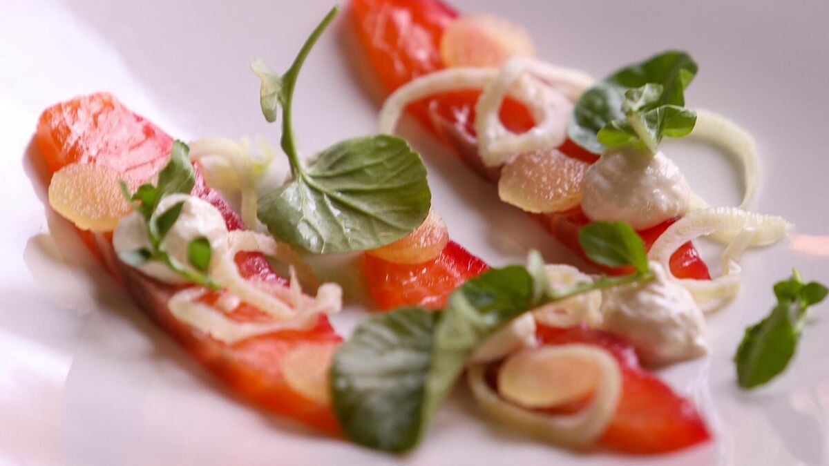 Hara's Beetroot Cured Salmon with Horseradish Cream & Apple Salad